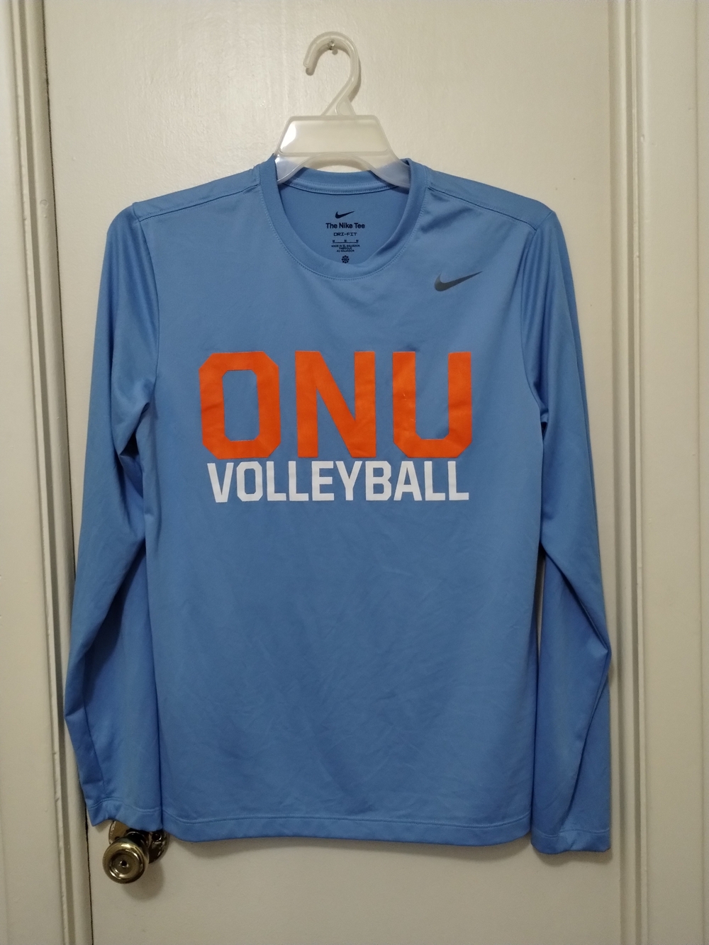 Nike Women’s Light Blue Long-Sleeve ONU Volleyball Tee